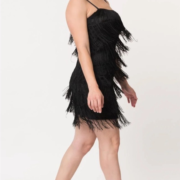 NWOT Flapper Girl Fringe Dress Unique Vintage - Picture 3 of 8